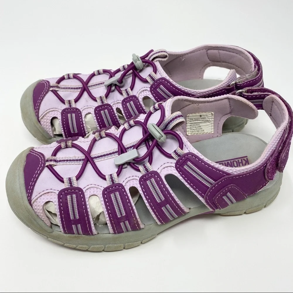 Khombu Sandy Kids Active Sandal Closed Toe. Purple/Pink. Youth Size 3